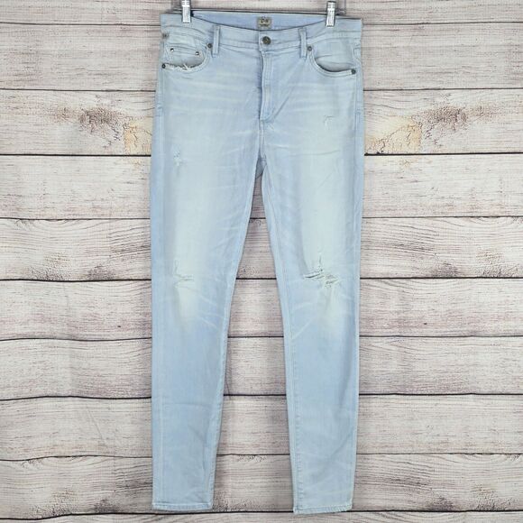Citizens of Humanity Rocket High Rise Skinny Lightwash Distressed Denim Jeans - Picture 2 of 9
